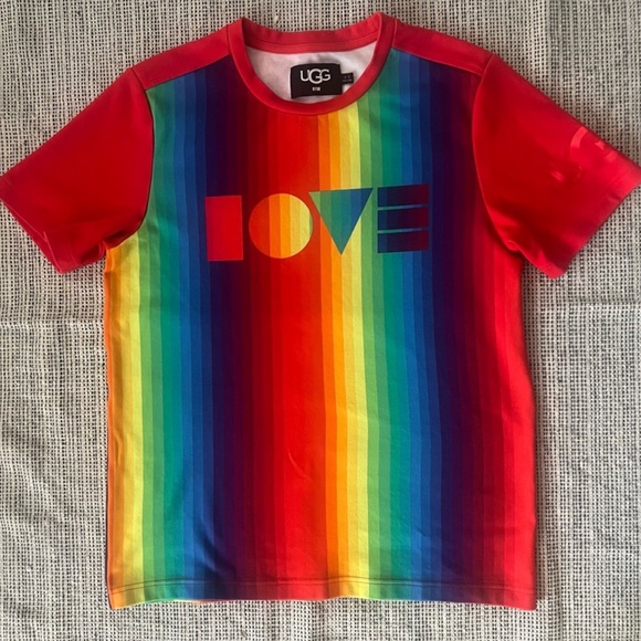 UGG Pride Rainbow Striped Love Graphic T-Shirt - Picture 2 of 8